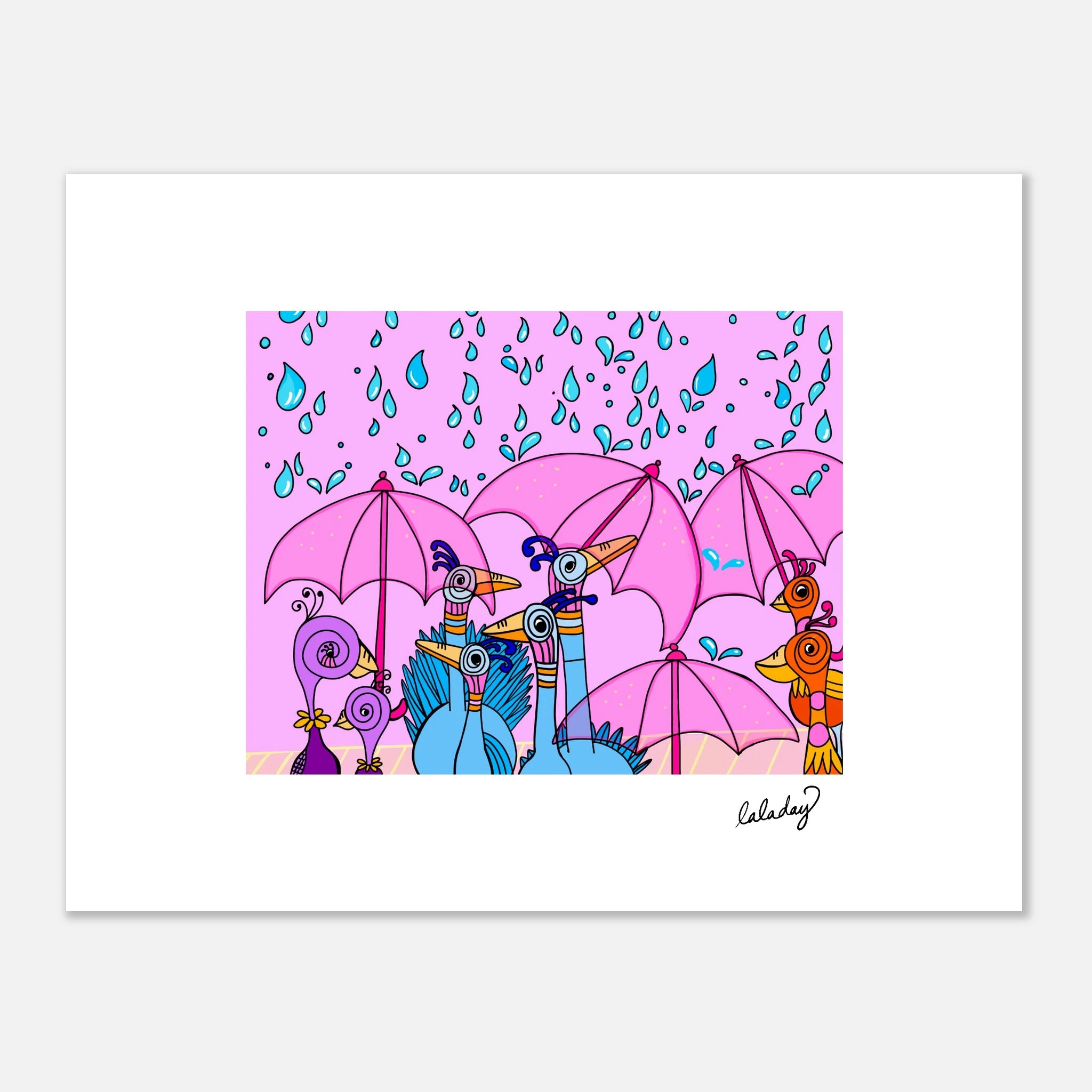 Birds in the Rain (Print)