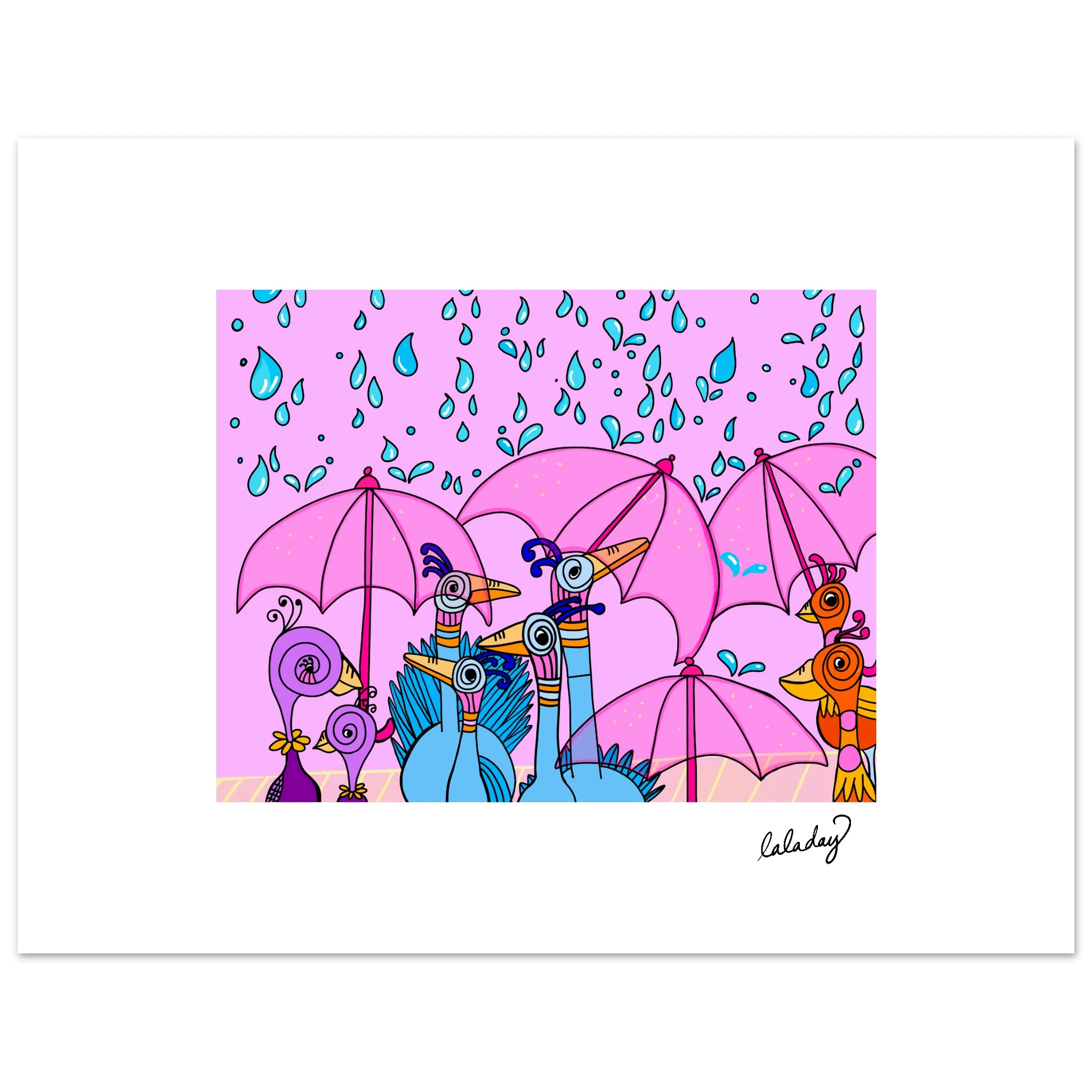 Birds in the Rain (Print)