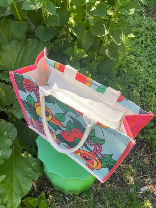 Lala Bird Canvas Tote