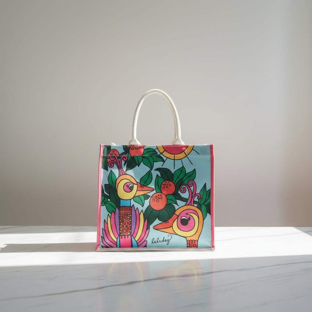 Lala Bird Canvas Tote