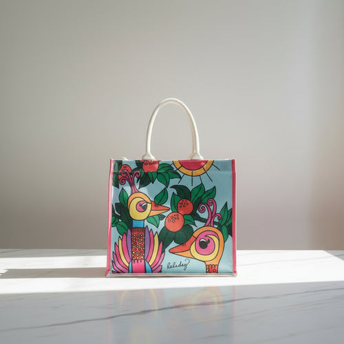 Lala Bird Canvas Tote