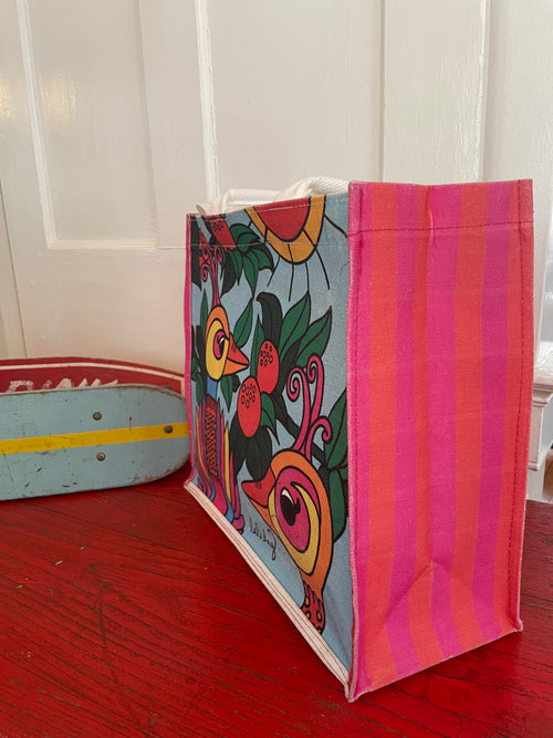 Lala Bird Canvas Tote